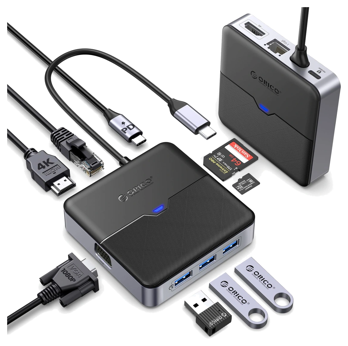 Docking Station 9 in 1 ORICO-FX3-9P-BK