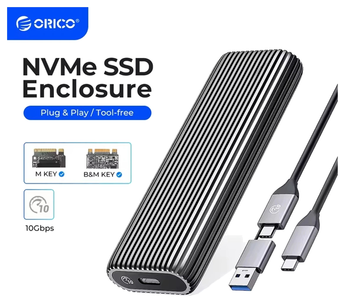 SSD External Case M.2 ORICO-AM2C3-G2-GY-BP